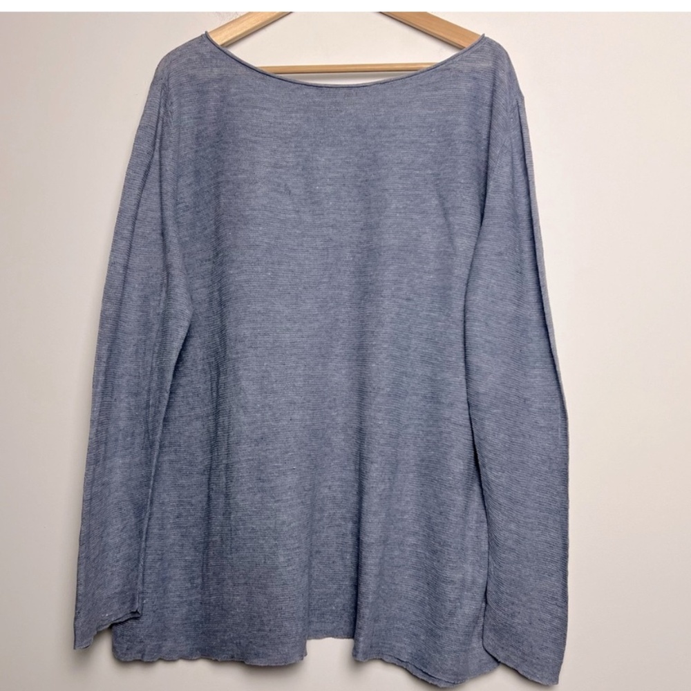 EILEEN FISHER organic linen knit long sleeve top